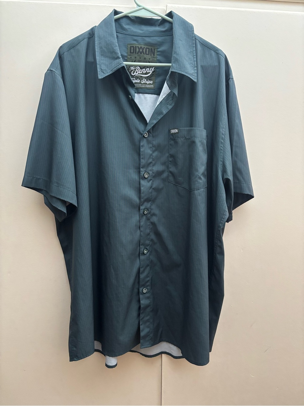DIXXON Men's Short Sleeve Button-Down Shirt in Slate Blue-Grey